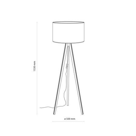 Lampa podłogowa na drewnianym trójnogu z abażurem VIGA SHADE SOSNA 1xE27 Tk Lighting 16232