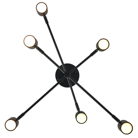 Lampa wisząca geometryczna czarna 6-punktowa – asymetryczne ramiona Noe 6xGU10 PLC0102-BK Yaskr