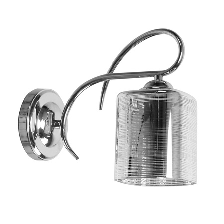 ITALO LAMPA KINKIET CHROMOWY 1X40W E27 KLOSZ SREBRNY Candellux 21-21601