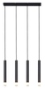 Lampa wisząca cztery czarne tuby na czarnej listwie VELIC 4xG9 Zuma Line P241125804BL
