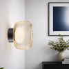 Lampa sufitowa okrągła 25cm siatkowa złota metalowa obudowa wraz z białym kloszem SOPRA 25 1xGX53 Candellux Studio 31-50984
