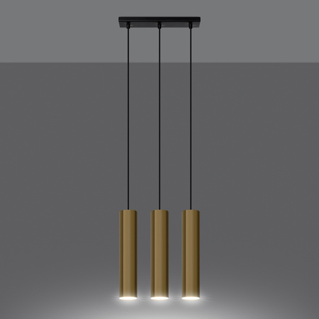 Lampa wisząca LAGOS 3 potrójna złoty połysk Sollux SL.1201