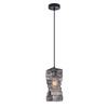 Lampa wisząca ciekawy szklany klosz dymiony 1xE27 Altera Italux PND-3219-1-BK-SG
