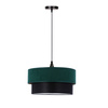 Solanto lampa wisząca czarny 1x60 e27 abażur duo 35+30 but.zieleń\złoto +czarny Candellux 31-19707
