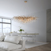 Bardzo duża lampa wisząca 150x75cm gałązki ze szklanymi elementami MOSIĄDZ ICICLE Paul Neuhaus 2031-11