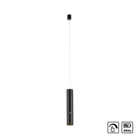 Lampa wisząca tuba czarna bezprzewodowa akumulatorowa ładowana USB ATTACH Just Light 18281-18