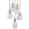 Lampa wisząca pięć zwisów szklane karbowane klosze SOPHIA COGNAC WHITE 5XE14 Tk Lighting 11593