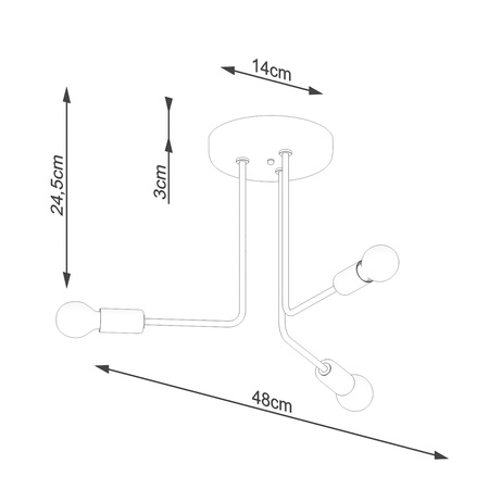 Żyrandol NORAH 3 czarny Sollux SL.1450