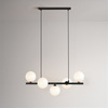 Czarna lampa wisząca z białymi kloszami na rurce FILO Kaja Lighting K-5851 