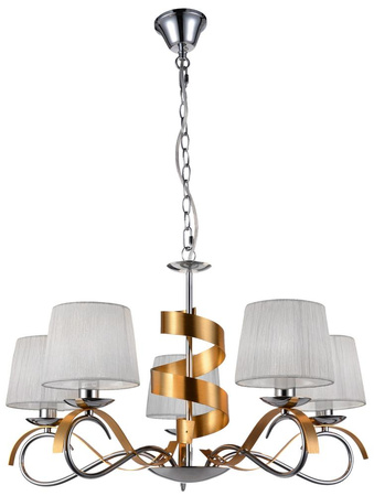 DENIS LAMPA WISZĄCA 5X40W E14 CHROM/ZŁOTY Candellux 35-23445