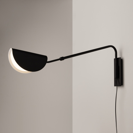 Czarny metalowy kinkiet z wysięgnikiem Mollis Maytoni MOD126WL-01B1