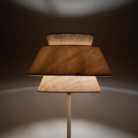 Lampa podłogowa w kolorze sabia KALUM WOOD + Juta średnica 45cm 1xE27 Tk Lighting 16225