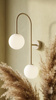 Kaszmirowy kinkiet z białymi kulami na żarówki G9 PIKE Kaja Lighting K-6028