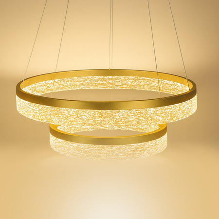 Złota lampa wisząca dwa okręgi GALA GOLD 54W LED 4000K Milagro ML2241