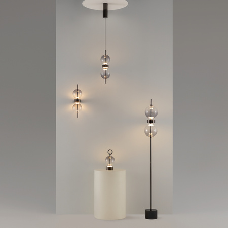 Nowoczesna lampa wisząca szklane dymione dwie kule LED 3000K Double Moon MOD478PL-L8B3K Maytoni