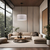 Lampa wisząca z abażurem w kolorze szarym o średnicy 40cm SHANTI 1xE27 Candellux Studio 31-38678