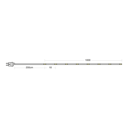 Wąż świetlny 200LED 10m 2200K + RGB 9 Trybów IP44 Milagro Eko-Light EKSW2738