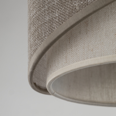 Lampa wisząca pojedyńcza podwójny abażur ELBRUS LINEN 1XE27 200 Tk Lighting 10865