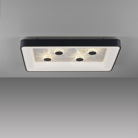 Duży nowoczesny prostokątny plafon LED 90cm x 60cm sterowany pilotem VERTIGO Just Light 14385-18