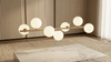 Beżowa lampa wisząca z kloszami do jadalni ARDI Kaja Lighting K-5842