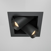 Czarna kwadratowa wpuszczana lampa z dwoma ruchomymi reflektorami LED 3000K Magnum DL094-02-7W3K-B Maytoni