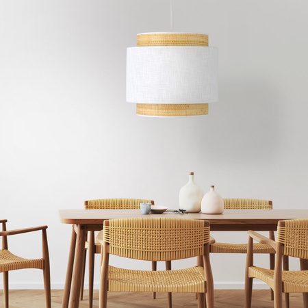 Lampa wisząca abażur rafia BOHO NEW WHITE 1 Tk Lighting 5653