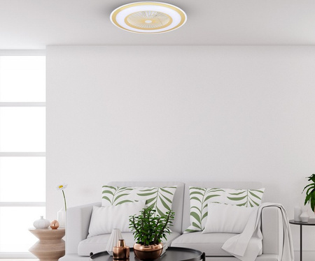 Plafon ZONDA GOLD LED 48W Milagro ML8505 złoty z wentylatorem sterowany pilotem