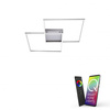 Lampa sufitowa plafon srebrny 67cm Q-INIGO LED Paul Neuhaus 6430-55 sterowana pilotem funkcja smart