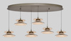 Lampa wisząca szóstka owalna Crema brąz / klosz coffee Aviano Lighting 7058-621