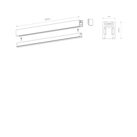 Szyna natynkowa NANO - LVM TRACK 1M 1-obwodowy niskonapięciowy 24V NANO-LVM Nowodvorski 11724