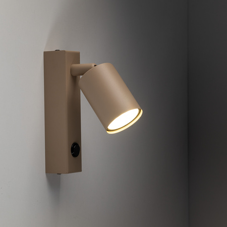 Kierunkowy kinkiet w kolorze sabia z wbudowanym przełącznikiem NEX SABIA 1XGU10 Tk Lighting 11363