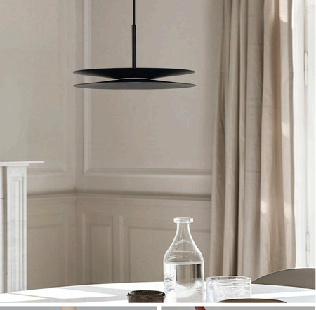 Czarna lampa wisząca w kształcie dysku LED 3000K DISC PENDANT 35 BK AZZARDO AZ6578