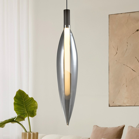 Lampa wisząca szklana bezbarwny klosz w kształcie wydłużonej kropli NORDIC 1xG9 Candellux Studio 31-51349