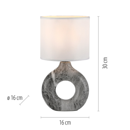 Lampka stołowa ceramiczna szary marmur z abażurem CARARA 1xE27 Just Light 14193-15