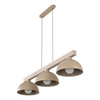 Lampa wisząca z trzema metalowymi kloszami na drewnianym stelarzu  OSLO SABIA 3xE27 Tk Lighting 11012