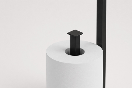 Czarny, metalowy stojak na papier KS-44 PAPER STAND z serii KAJA HOME