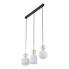 Lampa wisząca potrójna szklane ryflowane klosze 3xE14 SOPHIA COGNAC WHITE Tk Lighting 11591