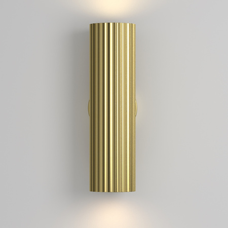 Mosięzny kinkiet ścienny LED ryflowany cylinder, światło góra dół, nowoczesny design Calipso C106WL-02-GU10-BS Maytoni