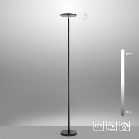 Prosta lampa podłogowa w kolorze czarnym LED 3000K HANS Just Light 11729-18