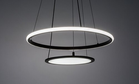 Lampa wisząca dwa czarne okręgi LED z pilotem zdalnego sterowania Jasero Rabalux 72040