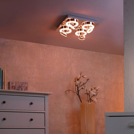 Lampa sufitowa plafon TIM LED RGB Leuchten Direkt 14662-17 WYS sterowany pilotem kolory funkcja smart