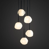 Pięciozwisowa lampa wisząca na kole z białymi zniekształconymi kloszami MISTY 5xG9 Tk Lighting 11019