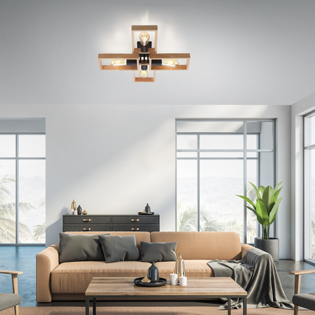 Lampa sufitowa drewniana FRANKY 4xE27 Just Light 15656-18