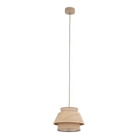 Lampa wisząca o średnicy 24cm z juty KALUM WOOD 1XE27 Tk Lighting 11783