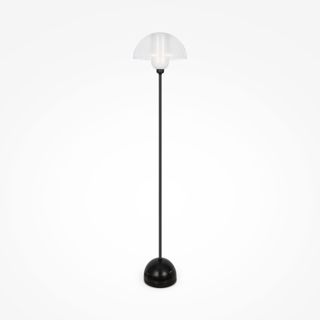 Czarna lampa podłogowa ze szklanym transparentnym kloszem Memory MOD177FL-01B Maytoni