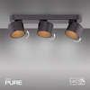 Czarna podłużna lampa sufitowa trzy tuby LED 2700K PURE CUP Paul Neuhaus 6227-18