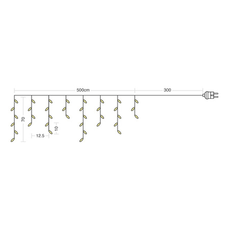 Kurtyna Świąteczna 200LED 5m 2000K + 6000K Flash IP44 Biały Eko-LIght Milagro EKSW2740