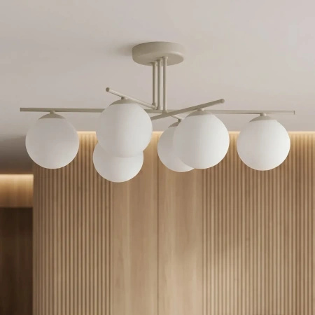 Kaszmirowa lampa sufitowa z białymi kulami RAYA Kaja Lighting K-6044