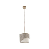 Lampa wisząca pojedyńcza podwójny abażur ELBRUS LINEN 1XE27 200 Tk Lighting 10865
