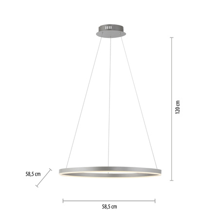  Lampa wisząca aluminiowy okrąg 58cm LED 3000K z funkcją ściemniania SwitchMo RITUS Just LIght 15394-95